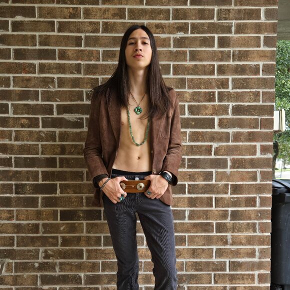 Unisex- Brown Suede Vintage Jacket - Picture 4 of 5